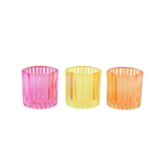 Räfflade Värmeljushållare Rosa/Gul/Orange