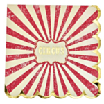 Cirkus Vintage Servetter Elfenben/Röd/Guld