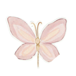 Fjärilar Servetter Ljusrosa/Guld
