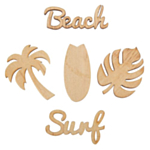 Beach Surf Bordskonfetti Trä
