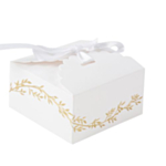Presentask Vit/Guld Med Satinband