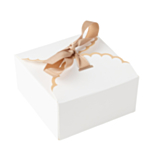 Presentaskar Med Satinband Vit/Beige