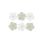 Pappersblommor Med Pärlor Vit/Salviagrön