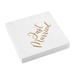 Just Married Servetter Vit/Guld