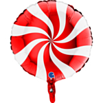 Folieballong Swirly Vit/Röd
