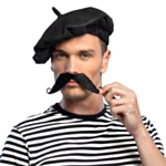 Fransk Mustasch Svart