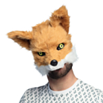 Räv Halvmask Med Plysch
