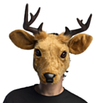 Hjort Plysch Halvmask Brun