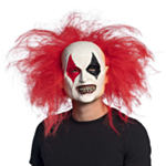 Horror Clown Mask Med Rött Hår