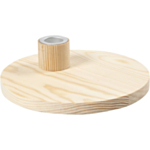 Rund Ljusstake Trä Beige