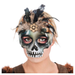 Skelettmask Fjädrar Svart