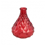 Diamantmönstrad Glasvas Röd