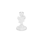 Ljusstake i glas med rosett transparent