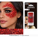 Rött glittersminkstift