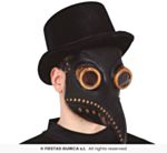 Pestläkare Latexmask Svart