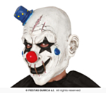 Skräck clownmask i latex med minihatt