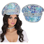 Holografisk Kaptenshatt Silver