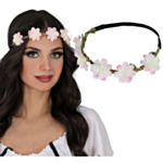 Blomsterkrans Hårband Ljusrosa/Vit