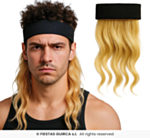 Peruk Med Pannband Blond/Svart
