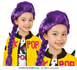 K-Pop Flätad Barnperuk Lila
