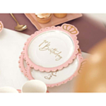 1st Birthday Krona Papperstallrikar Ljusrosa/Guld