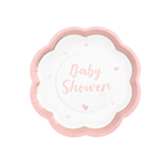 Baby Shower Papperstallrikar Ljusrosa