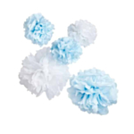 Pom Poms Takdekoration Ljusblå/Vit