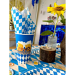 Oktoberfest Pappersmuggar Blå/Vit