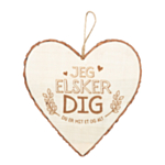 Jeg Elsker Dig Trähjärta Beige