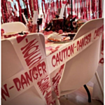 Danger Caution Blodig Varningstejp