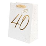40 År Presentpåse Vit/Guld