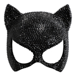 Katt Halvmask Med Strass Svart