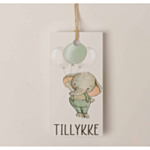Grattis Elefant Pojke Presentetikett