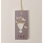 Tack Blombukett Presentetikett Lila