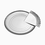 Serveringsfat Silver med tårtpapper
