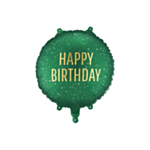 Happy Birthday Rund Folieballong Grön