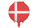 Rund Dannebrogs folieballong
