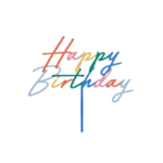 Happy Birthday akryl tårtdekoration matt multifärgad