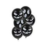 Halloweenballonger med ansikten svarta