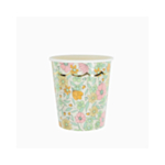 Blommigt Pappersmugg Rosa/Guld