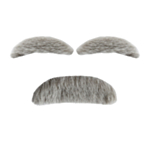 Gammal man ögonbryn & mustasch grå