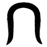 Självhäftande kinesisk mustasch svart