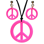 Ljusrosa Hippie Fredstecken Smyckesset