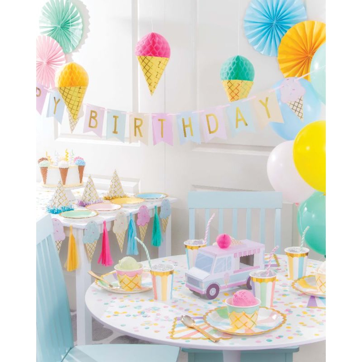 Partyhattar Pastell Happy Birthday main image 1
