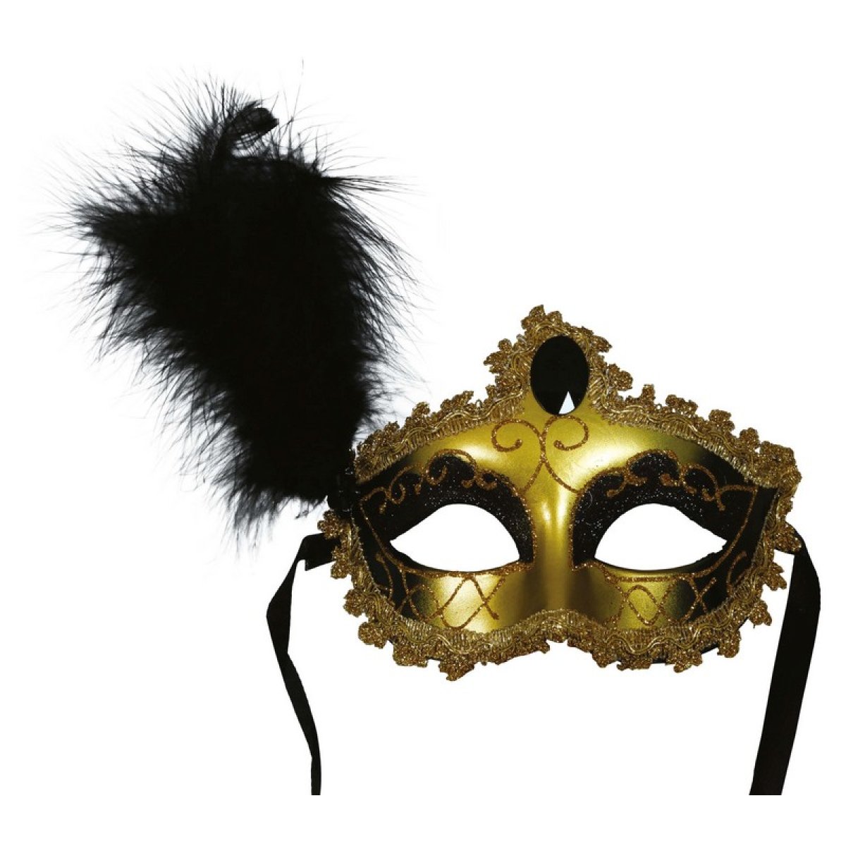 Ögonmask Glitter Svarta Fjädrar main image 1