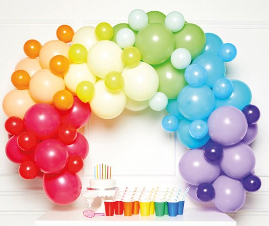 pastel regnbåge set heliumballonger