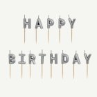 Happy Birthday Tårtljus Silver