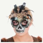 Skelettmask Fjädrar Svart