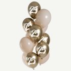 25 År Latexballonger Guld Latte