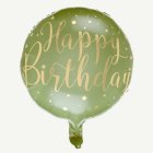 Happy Birthday Folieballong Olivgrön